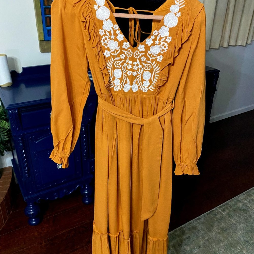 in loom Bohemian Inspired Dress Medium, California Gold Color